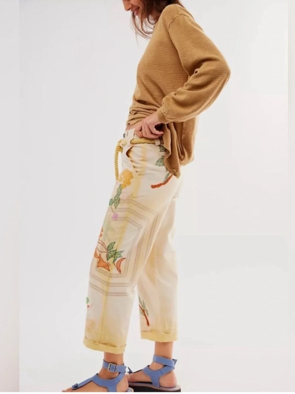 Free People We The Free Electric Sands Embroidered Pants